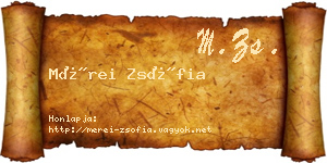 Mérei Zsófia névjegykártya