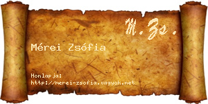 Mérei Zsófia névjegykártya